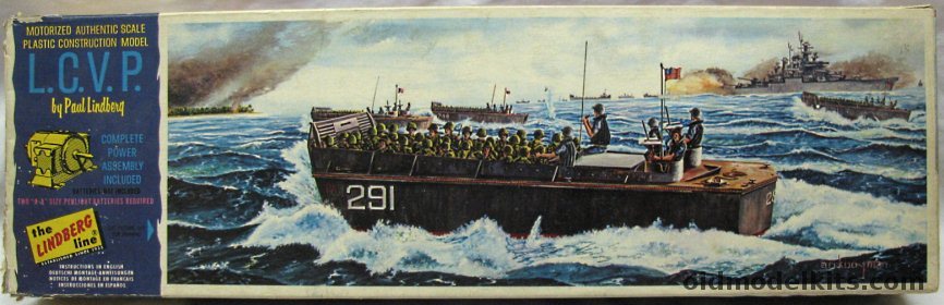 Lindberg 1/32 LCVP Landing Craft Vehicle Personnel - PA-291 (L.C.V.P.) - Motorized, 766M-198 plastic model kit